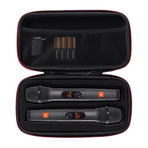 SANXIULY Wireless Microphone Carrying Case Compatible with JBL Wireless Two Microphone System with Dual-Channel Receiver.Microfono bag for Singing or Karaoke. (Black) Cover