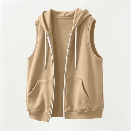 Chaleco de punto deportivo con capucha para mujer casual para otoño 7