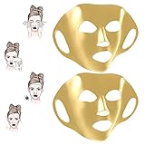 MIBICIRI Silicone Face Wrap, 3D Three Dimensional Facial Mask Cover Reusable Moisturizing Face Silicone Sheet Patches for Skin Nourishing (Golden)