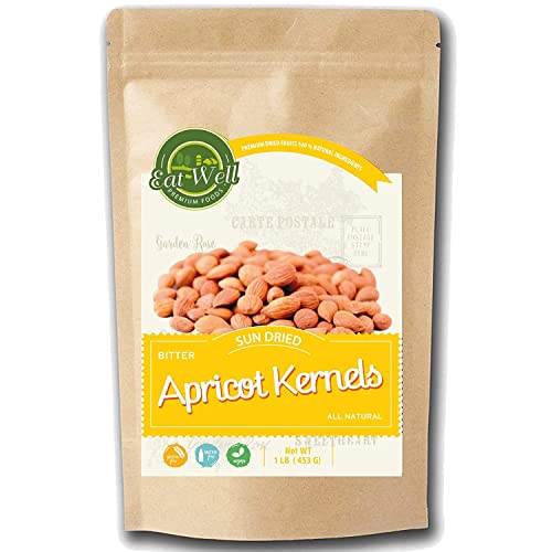 Eat Well Bitter Apricot Kernels 16 oz (1 lb), 100 Natural Whole Raw