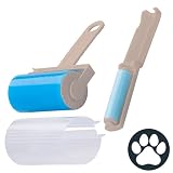 Fackelmann Set rullo levapelucchi riutilizzabile con rullo grande e mini portatile, ideale per rimuovere peli di animali da vestiti, tessuti, divani e mobili, facile da usare e da trasportare