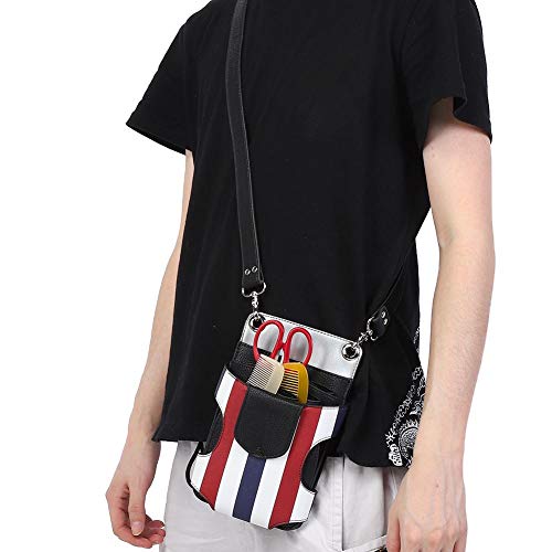 Foto von Multifunktionale Haarspange Kamm Scherentasche, Friseur Werkzeug Aufbewahrungstasche mit Gürtel für Schere, Kämme, Haarspangen, Gießkannen