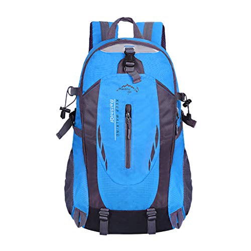 Haluoo Outdoor Sport Bacpack, Lightweight Durable Large Capacity Cycling Hiking Backpack Water Resistant Travel Rucksack Camping Mountaineering Climbing Dayback for Women Men Couples 60L (Blue)