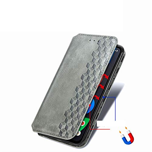 Zyzx For Google Pixel 4A 5G (Not 4A 4G) Wallet Phone Case,Google Pixel 5 Xl 3D Embossing Plaid W/Kickstand Function Pu Leather Flip Case Id Credit Cards Pocket Cover For Google Pixel 4A 5G Dx Grey #TOP1
