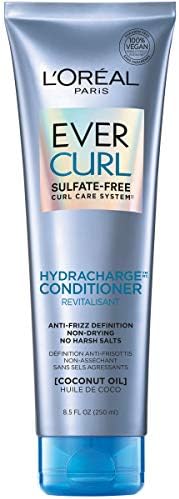 L'Oreal Paris EverCurl Sulfate Free Conditioner for Curly Hair, Lightweight, Anti-Frizz Hydration, Gentle on Curls, with Coconut Oil, 8.5 Fl; Oz (Packaging May Vary)