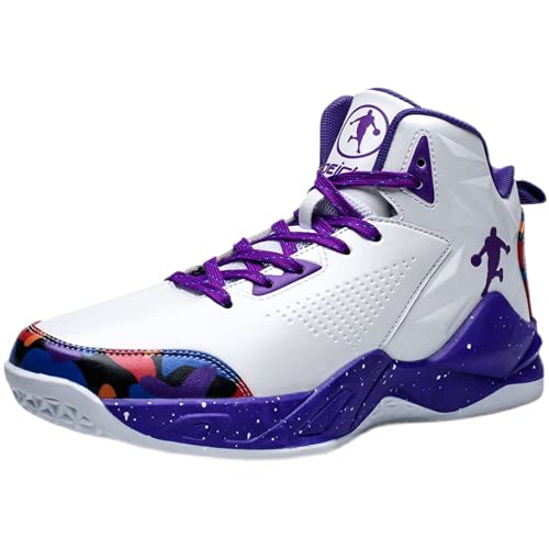 asdfgh Basketball Shoes Men's Shoes Running Shoes Sports Shoes Outdoor Shoes Casual Shoes (8.5,WhitePurple)