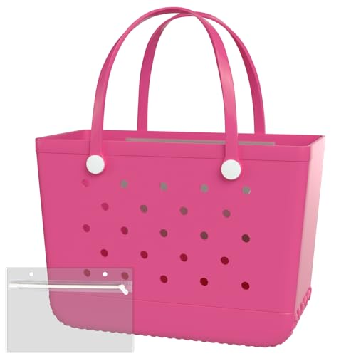 Extra Large Rubber Tote Bag & Beach Bag - Waterproof, Sandproof, Machine Washable - Perfect for Pool, Vacation, Summer 2025