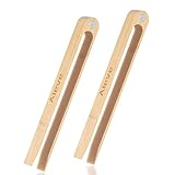 Toaster Tongs,2 Pack Magnetic Wooden Bamboo Toast Tongs Toaster Grabber Bread Tongs with Magnet Kitchen Tongs for Cooking,Salad,Barbecue,Grilling,Baking,Frying,Bagels