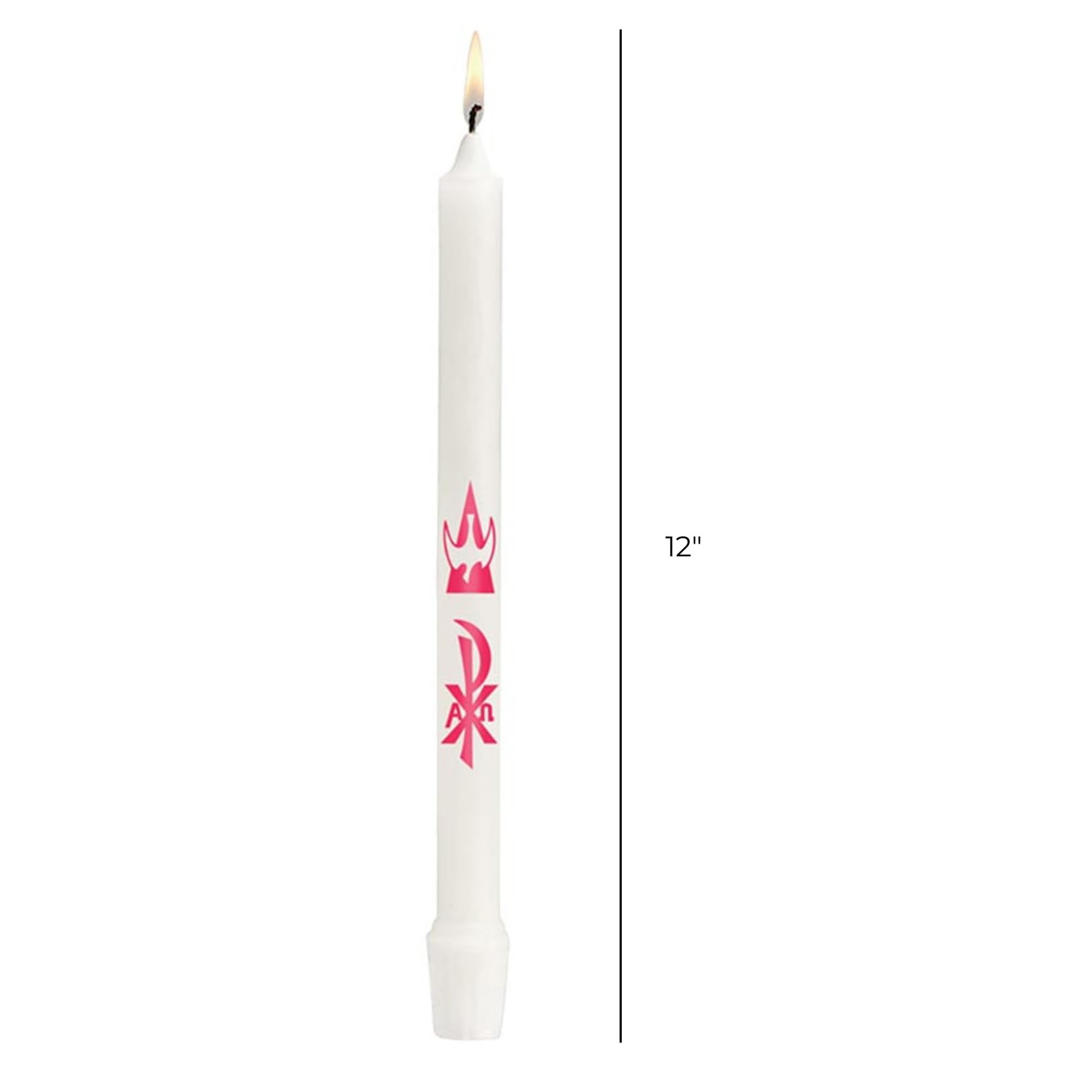 Needzo Chi Rho Baptismal Taper Candle, Sacramental for Baptism, 7/8