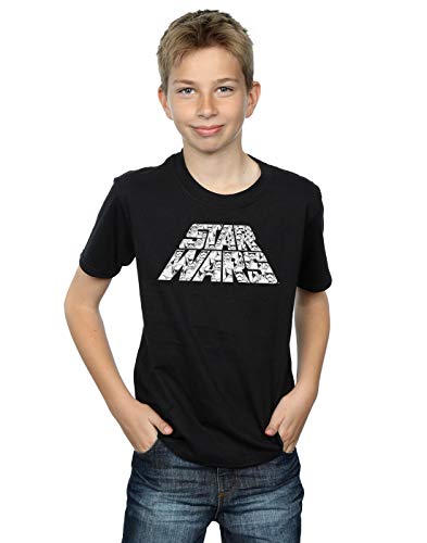 Star Wars The Rise of Skywalker Trooper Filled Logo Boys T-Shirt Black 7-8 Years