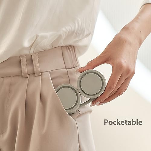 Chesoon Neck Hanging Fan Rechargeable Lightweight Pocketable Design 360° Rotatable Safety Air Vents for Long Hair Essential Oil Addable Color Green