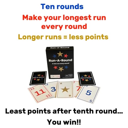 Redmond Games Run-A-Round Card Game, Family Card Game for Kids & Adults, 10 Fun Rounds - Add One Card Each Round, No Player Elimination, Ages 7+, 2-6 Players, 30+ Minutes - Image 8