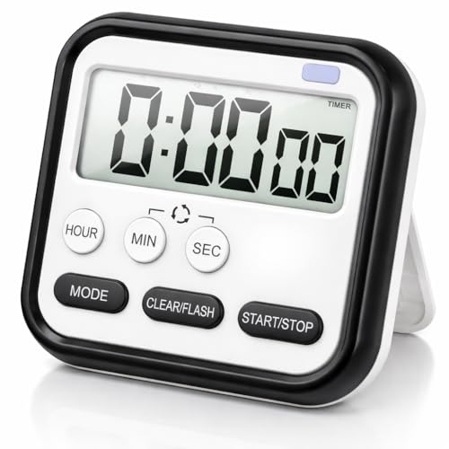Image of Loud Digital Alarm Clock for Heavy Sleepers, Large Display 24Hr Desk Table Clock with Time & Date, Magnetic Retractable Stand, Compact Study Timer for Students Bedroom Home Office Kitchen