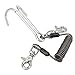 Gavigain Scuba Diving Reef, Stainless Steel Diving Current Hooks Double Reef Drift Hooks with Spiral Coil Lanyard Black