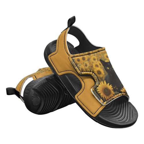 Sunflower Cow Sandals Boys Sport Athletic Hiking Sandals Lightweight Open Toe Summer Beach Water Shoes for Toddler Kids1