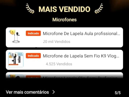 Microfone de Lapela P2 3,5mm com Clipe – Compatível com Celular, Notebook e PC | Áudio Estéreo | Cab