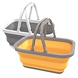 geschirrspüler korb oder schublade Helfer für Camping: Multifunktionales faltbares Waschbecken kann zum Waschen von Geschirr, Gemüse, Kleidung und sogar zum Waschen des Autos verwendet werden. Es kann auch als Eimer, Eiskübel und Picknickkorb verwendet werden. Sie können es beim Camping, Wandern und Bootfahren verwenden, und es wird Ihr bester Ladehelfer im Freien sein.