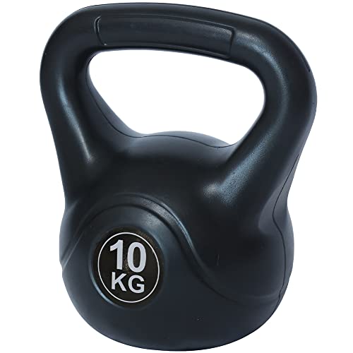 BAKAJI Kettlebell 10 Kg PVC e Cemento con Impugnatura Ergonomica