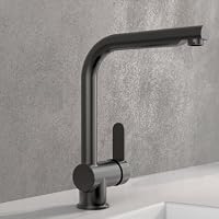 SCHÜTTE 79720 LONDON Küchenarmatur mit ausziehbarer Brause, Wasserhahn für die Küche mit Energiesparfunktion, Mischbatterie mit Einhebelmischer, Spültischarmatur, Matt Graphit – Ansicht 3
