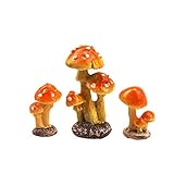 ODDIER 3pcs Resin Mushroom Miniature Fairy Garden Decoration Accessories Garden Sculptures Statues,Y