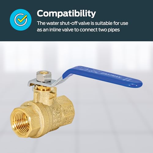 Image of Eastman 1 /2 Inch IPS Heavy Duty Full Port Ball Valve, Brass Plumbing Fitting, 20045LF