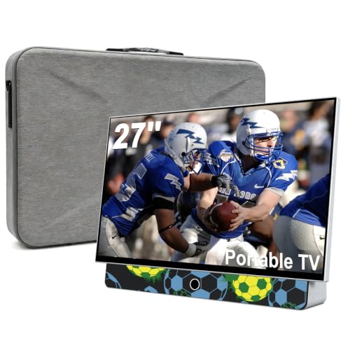 27" Portable Smart TV with Carry Case,Outdoor TV 1080p,Android 14 OS, White