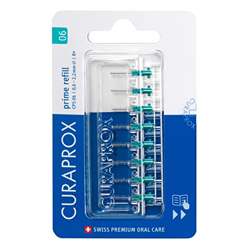 Curaprox CPS 06 Prime Ricambio, 8 Pz, Turchese, Swiss Made