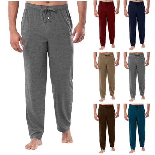 Cambkatl Men's Pajama Pants Elastic Waist Comfortable Lounge Pants Loose Soft Sleepwear Bottoms Pjs with Pockets2