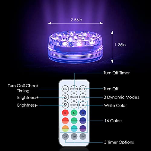 Salmoph Submersible Led Lights, 16 Colors Pool Lights Underwater With Remote Control, 4 Packs Waterproof Pond Lights For Swimming Pool, Hot Tub Lights, Party Decor #TOP1