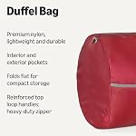 Amazon Essentials 82.3cm Sac en nylon pliable extra grand pour le voyage/stockage avec poches zippées, 9254 Cubic Inch (150L), 22.68kg Capacité, Rouge (précédemment) Amazon Principes de base)