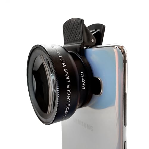 Lente para Celular Super Ângulo Amplo 0.45x Macro 12.5x Original, Lente 2 em 1
