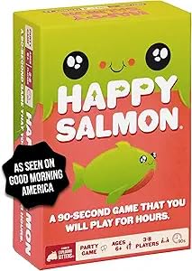 Image of Happy Salmon Board Game | Quick Matching Card Game for 3-8 Players, Ages 6+ | Fast-Paced 90 Second Rounds | Perfect for Family Game Nights and Parties