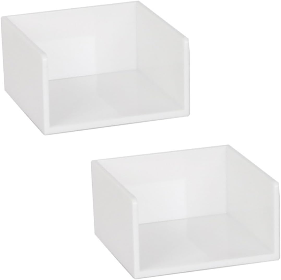 Desktop Note Holder Dispenser for Memo Sheets, White Organizer Box | Easy to Clean, Anti Scratch, Wear Resistant, Portable Design, Classroom Desk Supplies and Workspace Storage
