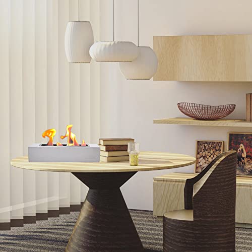 Indoor Fire Pit, Mavalzy Rectangle Tabletop Rubbing Alcohol Frie Pits For Outdoor Fireplace Concrete Bowl Pot Portable Fire With Extinguisher #TOP6