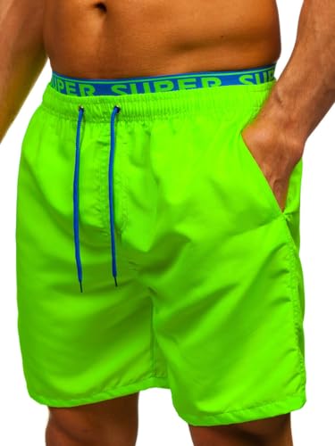 BOLF Herren Badehose Badeshorts Schwimmshorts Boardshorts Sporthose Beachwear Kurze Hose Schnelltrocknend Farbweschel Wassersport Strandshorts Sommer HN122 Grün 3XL [7G7]