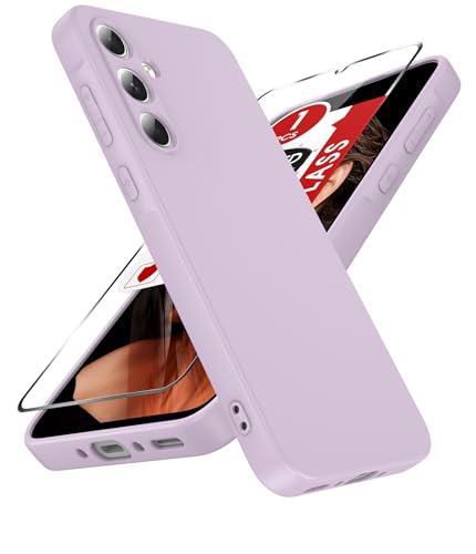 Coque Samsung A35 5G LeYi en silicone violet avec protection écran