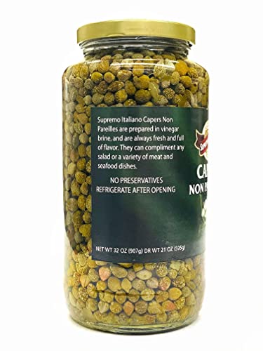Supremo Italiano Capers, Non Pareilles, 32 Oz (22 Oz Drained) 1 Jar - Thumbnail 2