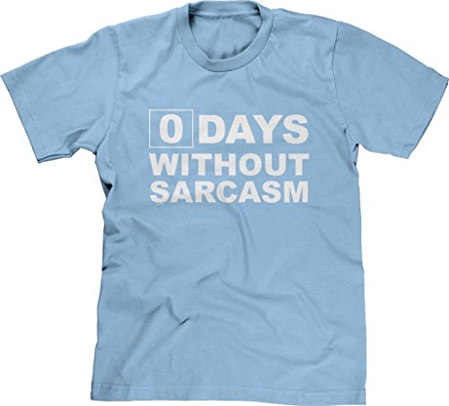 Blittzen Mens Zero Days Without Sarcasm, L, Light Blue