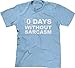 Blittzen Mens Zero Days Without Sarcasm, L, Light Blue