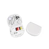 Mini Sewing Kit in White Case - Portable Needle & Thread Set with Sewing Scissors, Supplies and Accessories for Beginners, Kids, Adults | Home, Travel, Emergency Repair Kit with Measuring Tape