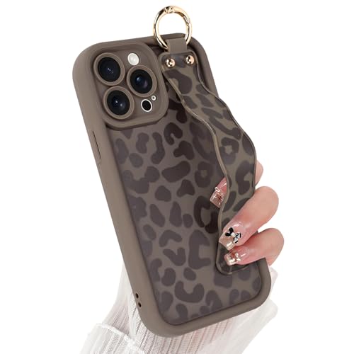 Jefonha Cute for iPhone 15 Pro Max Case with Strap Stand, Brown Leopard by Jefonha - Used condition - US$14.24