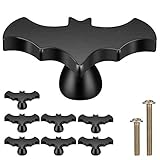 Gothvanity Bat Cabinet Knobs 8 Pack - Gothic Decor Knobs for Kitchen Cabinet, Drawer Pull, Dresser and Cupboard Handle - Wood- 2.6 x 1.3 Inches - Black