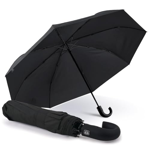 PERLETTI Ombrello Pieghevole Antivento Uomo - Ombrellino Compatto Resistente Ultra
