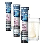 sanotact Energy Drink (20 Brausetabletten) • Taurin + Koffein + B Vitamine • Zucker- & kalorienfrei • Brausetabletten mit Koffein zur Steigerung der Ausdauerleistung • Energy-Drink-Geschmack
