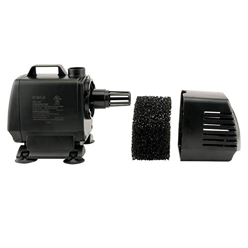 EcoPlus Eco 1267 Water Pump Fixed Flow Submersible Or Inline For Aquariums, Ponds, Fountains & Hydroponics - UL Listed, 1347 GPH, Black - Thumbnail 3