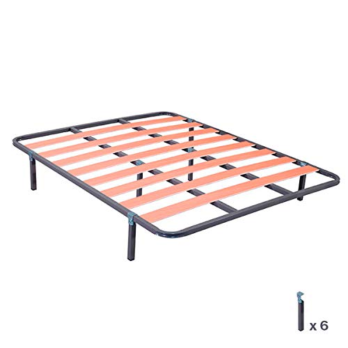 Miniatura 6 de Duérmete Online Cama Completa Con Colchón Pocket Visco Reversible Cara Invierno Verano Somier Basic Con Patas Abrazadera, Acero Aleado, Gris, 135 X 190