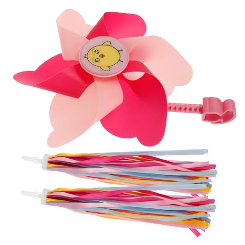 LALAFINA カラフルで楽しいティーンエイジャー向け自転車ストリーマー ハンドルバー装飾 タッセルリボン付き 彩色小風車 スクーターや三輪