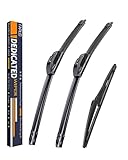 Replacement for Kia Sportage 2023, Hyundai Santa Fe 2019-2023, Elantra GT 2018-2020 Silent Wipers -FAPIUO Front and Rear Windshield Wipers 26"+16"+12" Full Blade Set (3 Pack) U/J HOOK