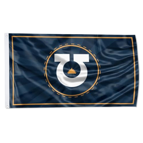 Imperium of Man Flag Dark Angels Blood Angels Flags Iron Warriors Ultramarines banner 3x5 Feet Two-Sided 150D Polyester Banner Man Cave Decor (Ultramarines)