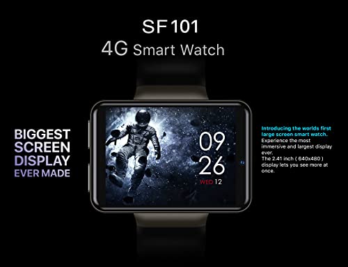 Sfit Smart Watch Sfit Sf101 4G Smart Watch For Men And Women Cellular Phone Fitness Monitor Black #TOP2